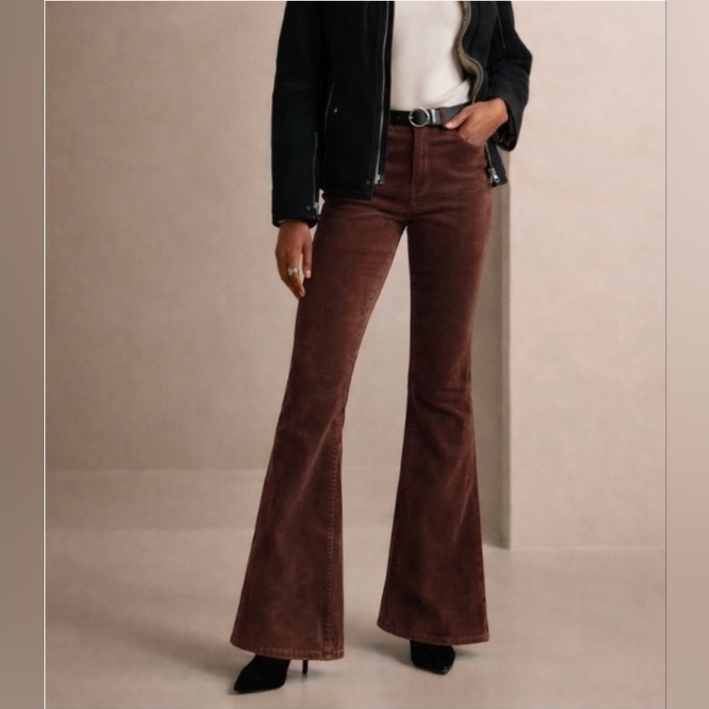 ❤️ NWOT! BANANA REPUBLIC HIGH RISE FLARE VELVET PANTS / JEANS, 0P (25 PETITE)